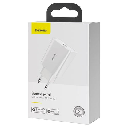 Φορτιστής Δικτύου Baseus Speed Mini, 20W, 3A, 1 x USB-C, Λευκός CCFS-SN02