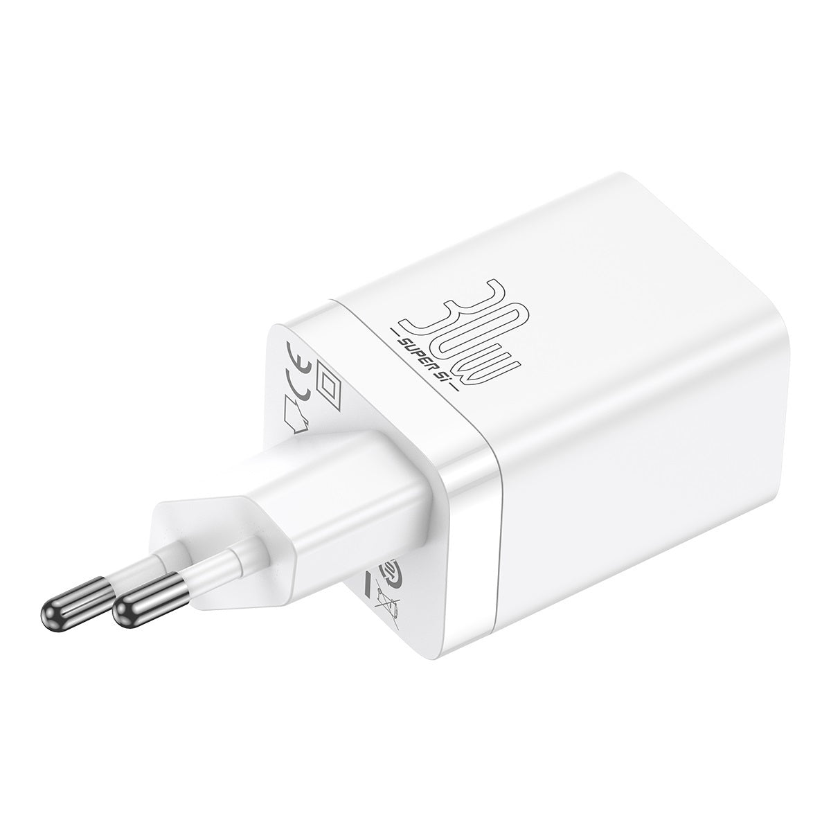 Φορτιστής δικτύου Baseus Super Si Pro, 30W, 3A, 1 x USB-A - 1 x USB-C, λευκό CCSUPP-E02