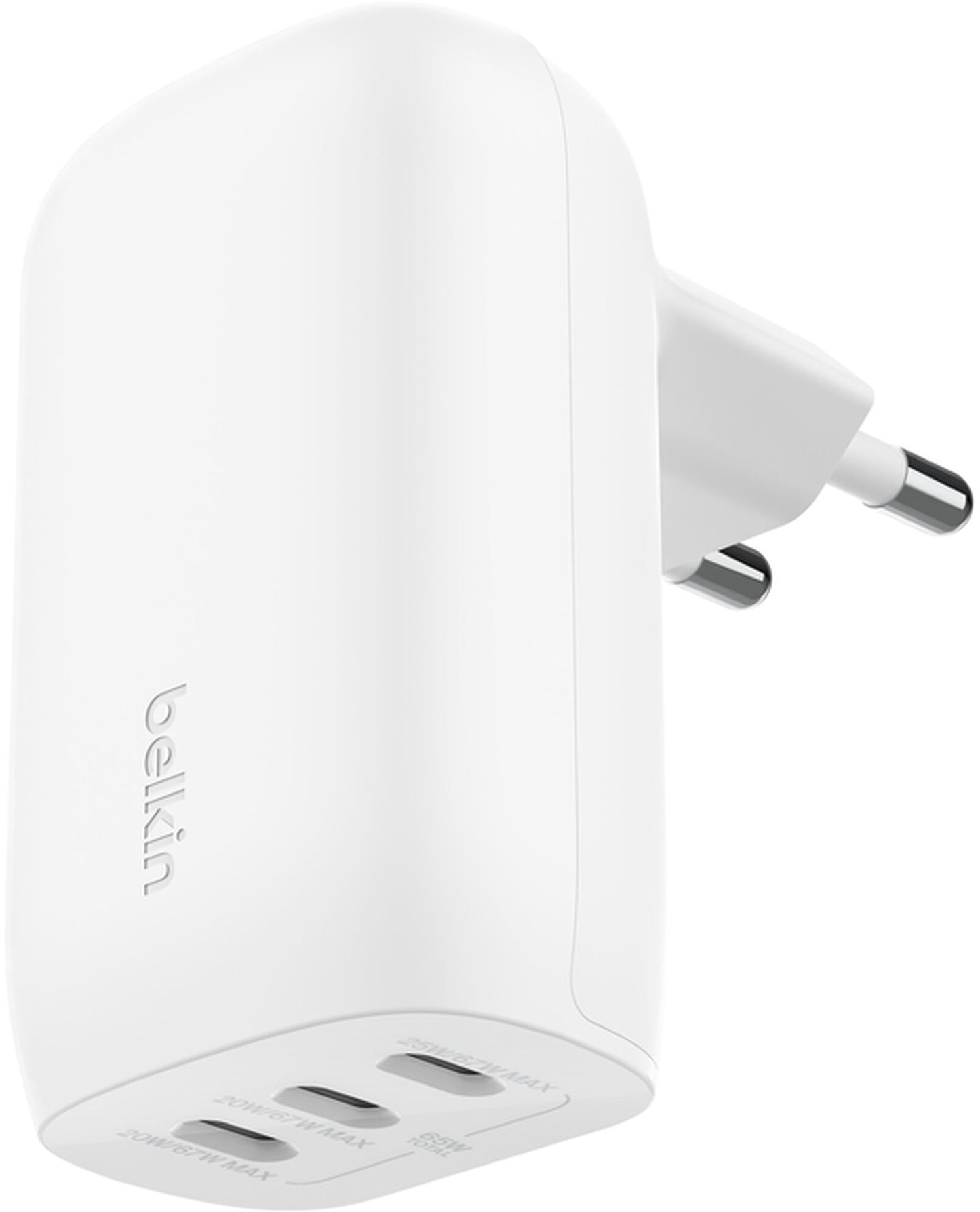 Φορτιστής Δικτύου Belkin BoostCharge, 67W, 3A, 3 x USB-C, Λευκός WCC002vfWH