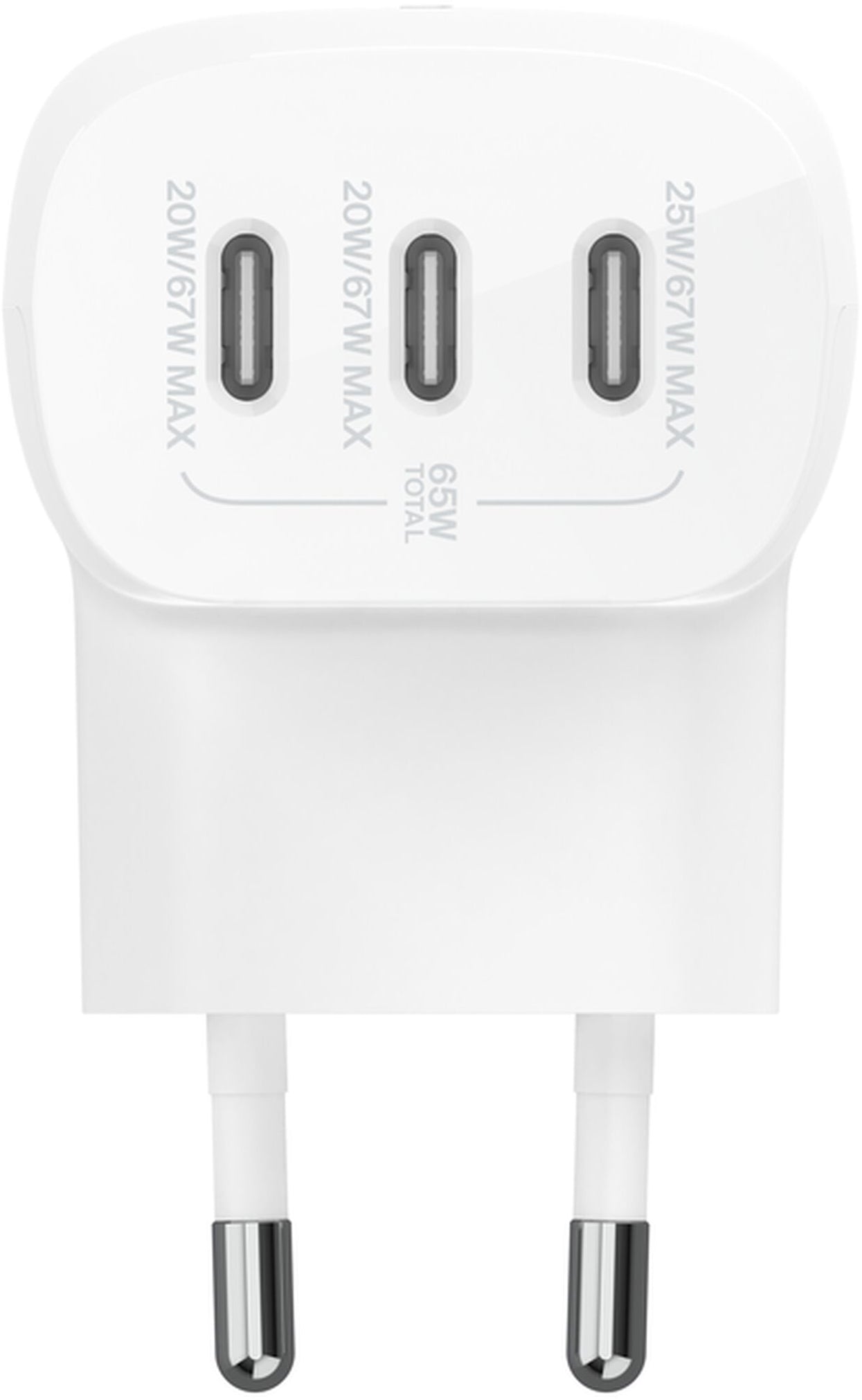 Φορτιστής Δικτύου Belkin BoostCharge, 67W, 3A, 3 x USB-C, Λευκός WCC002vfWH