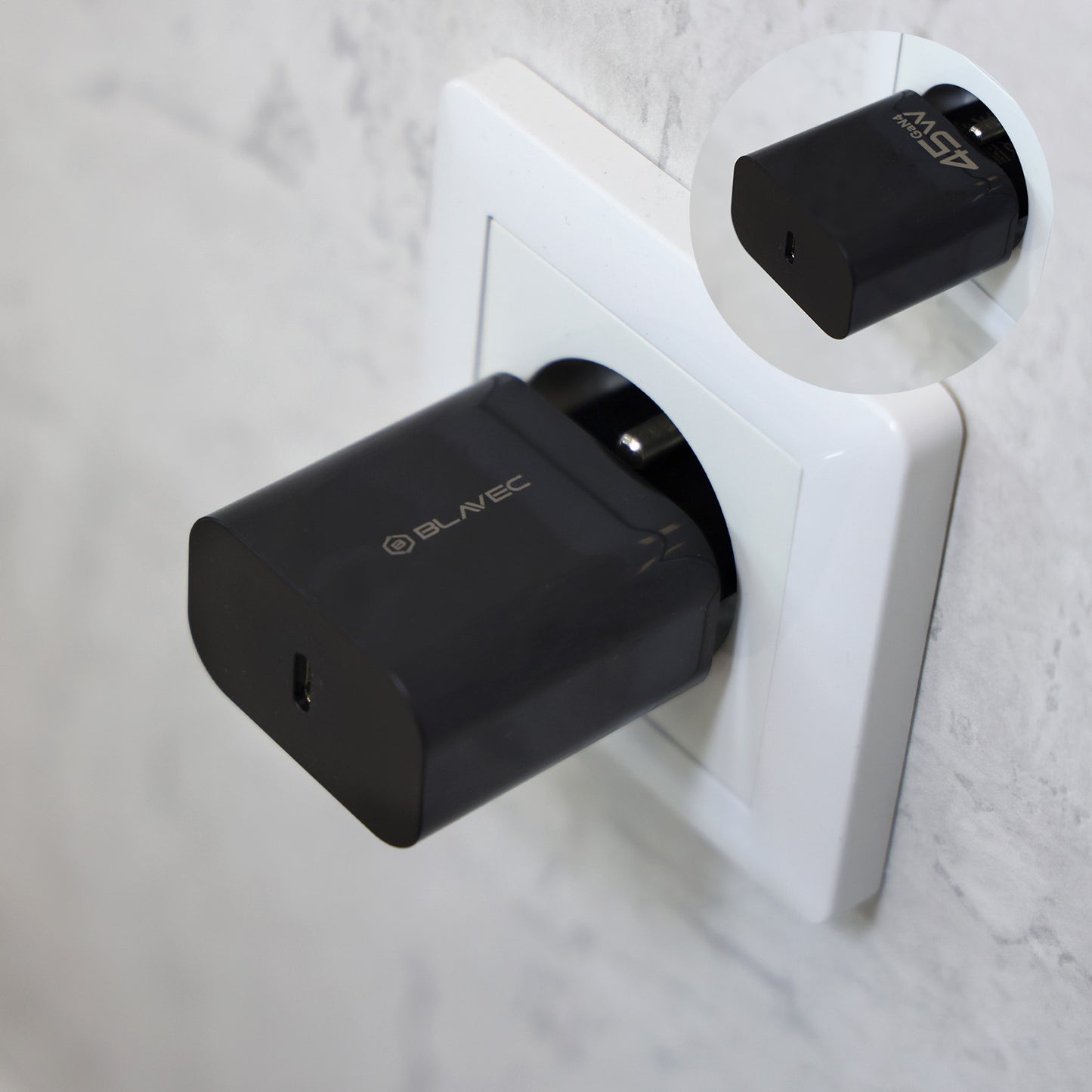 Φορτιστής Δικτύου Blavec BC-7, 45W, 3A, 1 x USB-C, Μαύρο