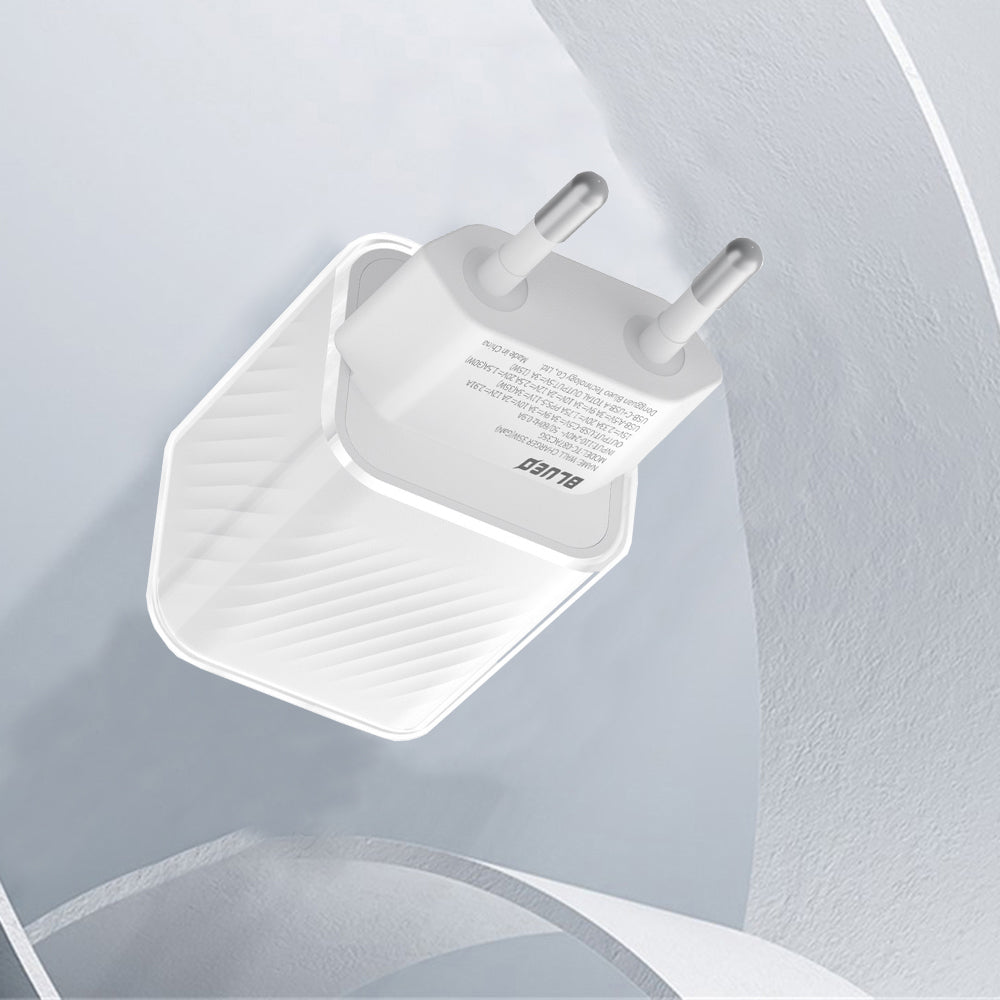 Φορτιστής Δικτύου Blueo, 35W, 3A, 1 x USB-A - 1 x USB-C, Λευκό