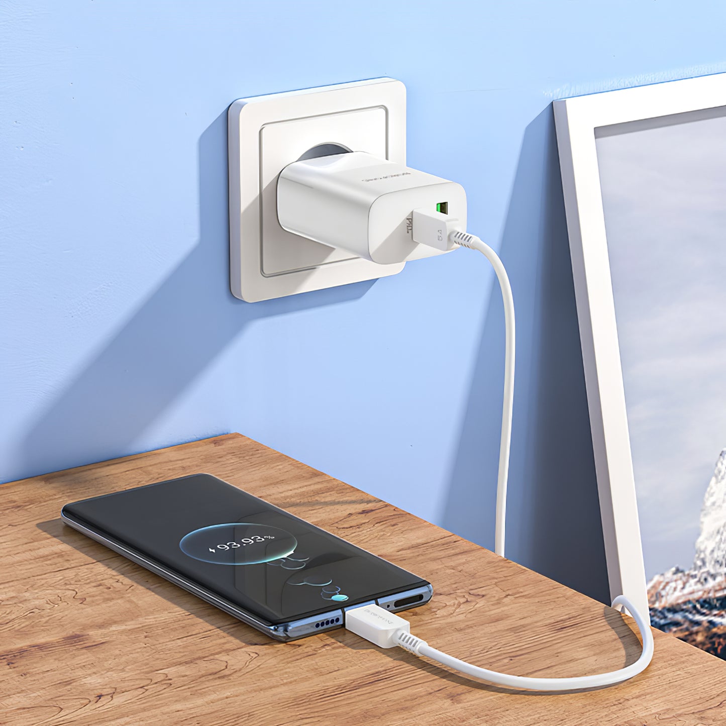 Φορτιστής δικτύου Borofone BN10, 65W, 5A, 1 x USB-A - 1 x USB-C, Λευκό 