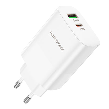 Φορτιστής δικτύου Borofone BN10, 65W, 5A, 1 x USB-A - 1 x USB-C, Λευκό 