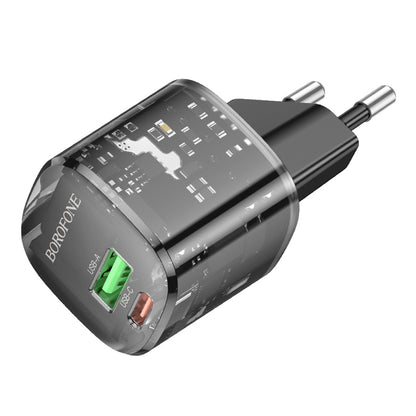 Φορτιστής Δικτύου Borofone BN17 Sunlight, 20W, 3A, 1 x USB-A - 1 x USB-C, Μαύρο