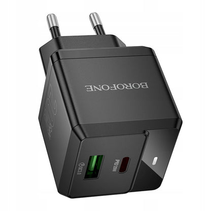 Φορτιστής Δικτύου Borofone BN19 Intenso, 20W, 3A, 1 x USB-A - 1 x USB-C, Μαύρο