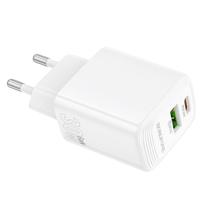 Φορτιστής Δικτύου Borofone BN29 Fuente, 30W, 3A, 1 x USB-A - 1 x USB-C, Λευκό