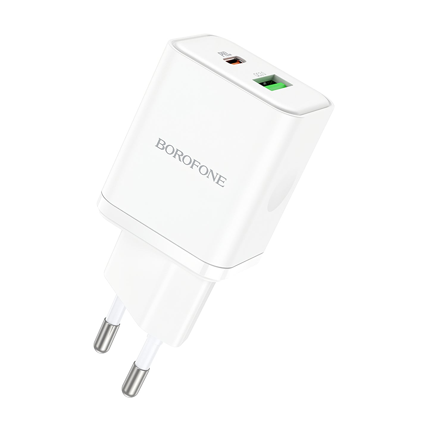 Φορτιστής δικτύου Borofone BN7, 20W, 3A, 1 x USB-A - 1 x USB-C, Λευκό 