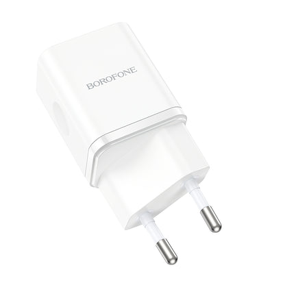 Φορτιστής δικτύου Borofone BN7, 20W, 3A, 1 x USB-A - 1 x USB-C, Λευκό 