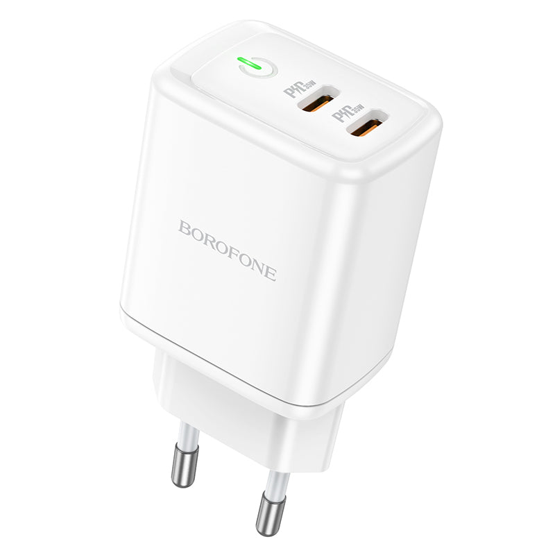 Φορτιστής δικτύου Borofone BN9, 35W, 3A, 2 x USB-C, Λευκό 