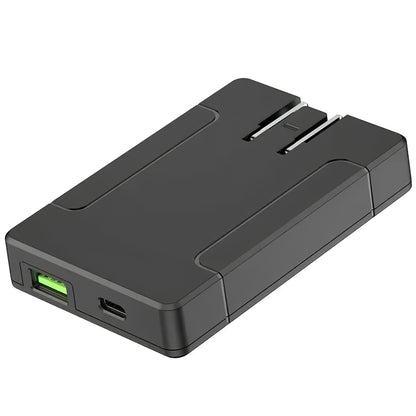 Φορτιστής δικτύου Budi, 65W, 3A, 1 x USB-A - 1 x USB-C, Μαύρος, ανακαινισμένος 