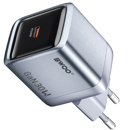 BWOO BO-CDA236 Network Charger, 30W, 3A, 1 x USB-C, Gray