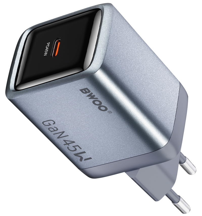 Φορτιστής Δικτύου BWOO BO-CDA238, 45W, 3A, 1 x USB-C, Γκρι