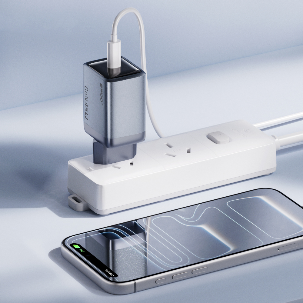 Φορτιστής Δικτύου BWOO BO-CDA238, 45W, 3A, 1 x USB-C, Γκρι