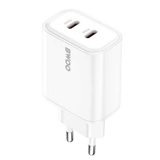 Φορτιστής Δικτύου BWOO CDA206, 35W, 3A, 2 x USB-C, Λευκός