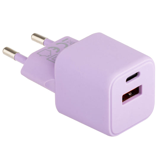 Φορτιστής δικτύου Colourum CLS30-AC-09, 30W, 3A, 1 x USB-A - 1 x USB-C, μωβ 