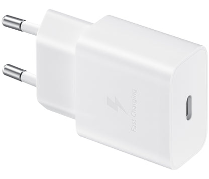 Φορτιστής δικτύου Samsung USB-C με καλώδιο USB-C, 15W, 2A, 1 x USB-C, λευκό EP-T1510XWEGEU