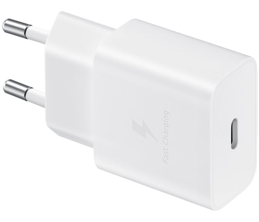 Φορτιστής δικτύου Samsung USB-C με καλώδιο USB-C, 15W, 2A, 1 x USB-C, λευκό EP-T1510XWEGEU