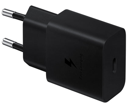 Φορτιστής δικτύου Samsung USB-C με καλώδιο USB-C, 15W, 2A, 1 x USB-C, Μαύρο EP-T1510XBEGEU EP-T1510XBEGEU