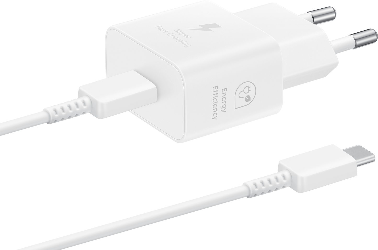 Samsung Καλώδιο USB-C Φορτιστής δικτύου Samsung, 25W, 3A, 1 x USB-C, Λευκό EP-T2510XWEGEU 