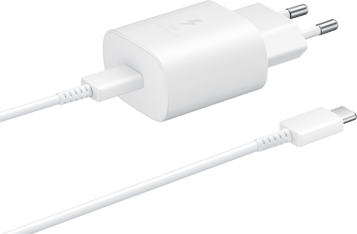 Φορτιστής δικτύου Samsung USB-C με καλώδιο USB-C, 25W, 3A, 1 x USB-C, λευκό EP-TA800XWEGWWWW