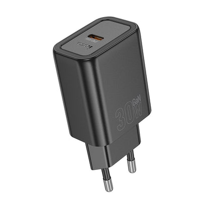 Φορτιστής Δικτύου HOCO N63, 30W, 3A, 1 x USB-A - 1 x USB-C, Μαύρο