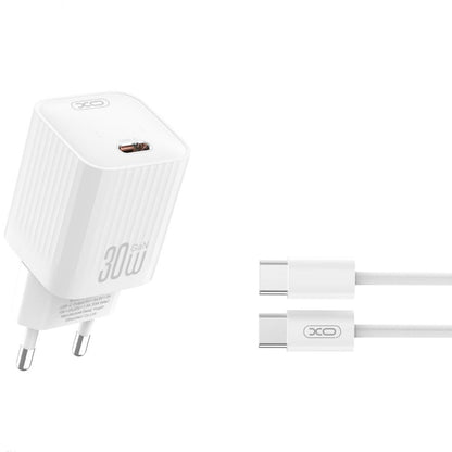 Φορτιστής Δικτύου με Καλώδιο USB-C XO Design L148, 30W, 3A, 1 x USB-C, Λευκό