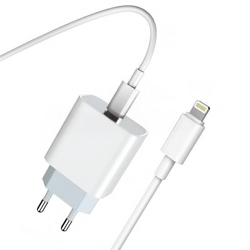 Φορτιστής Δικτύου με Καλώδιο Lightning Prestico F8S, 20W, 3A, 1 x USB-C, Λευκό