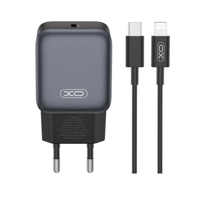 Φορτιστής Δικτύου με Καλώδιο Lightning XO Design L155, 30W, 3A, 1 x USB-C, Μαύρο