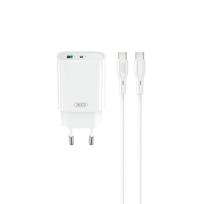 Φορτιστής Δικτύου με Καλώδιο USB-C XO Design CE29, 20W, 3A, 1 x USB-A - 1 x USB-C, Λευκό