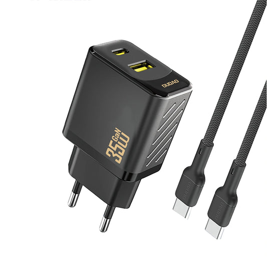 Φορτιστής Δικτύου με Καλώδιο USB-C Dudao A27 Max, 35W, 1 x USB-A - 1 x USB-C, Μαύρο