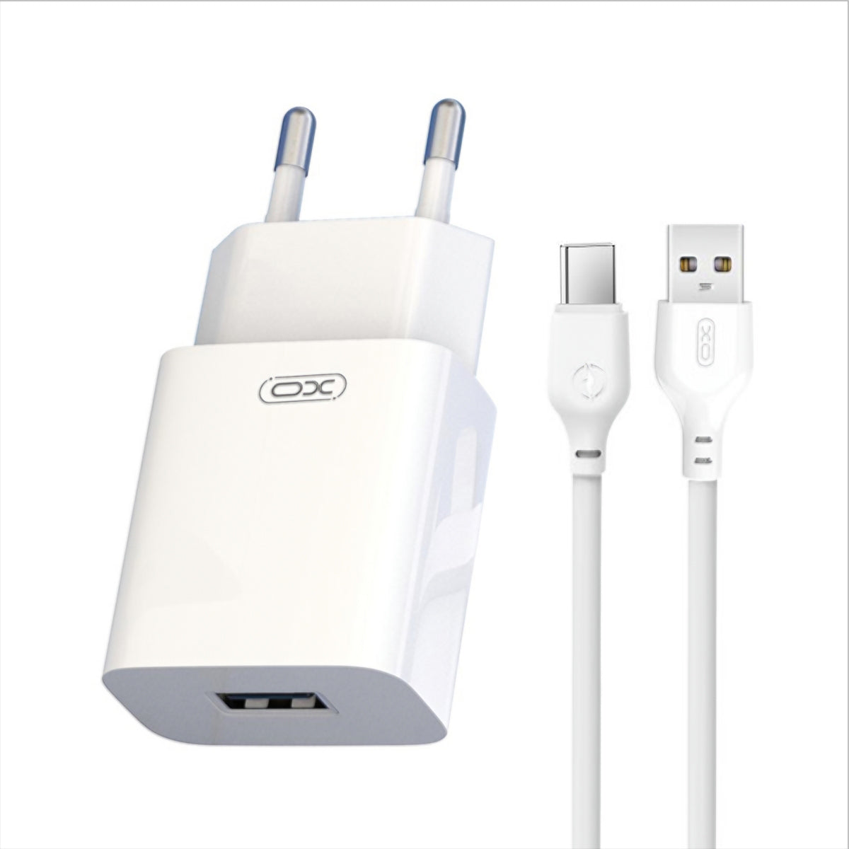 Φορτιστής Δικτύου με Καλώδιο USB-C XO Design L99, 12W, 2.4A, 1 x USB-A, Λευκό