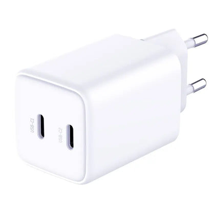 Φορτιστής δικτύου 3MK HyperCharger με καλώδιο USB-C, 45W, 3A, 2 x USB-C, λευκό 