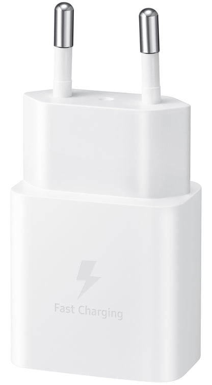 Φορτιστής δικτύου Samsung USB-C με καλώδιο USB-C, 15W, 2A, 1 x USB-C, λευκό EP-T1510XWEGEU