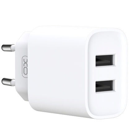 Φορτιστής δικτύου με καλώδιο microUSB XO Design CE02C, 10.5W, 2.1A, 2 x USB-A, Λευκό 