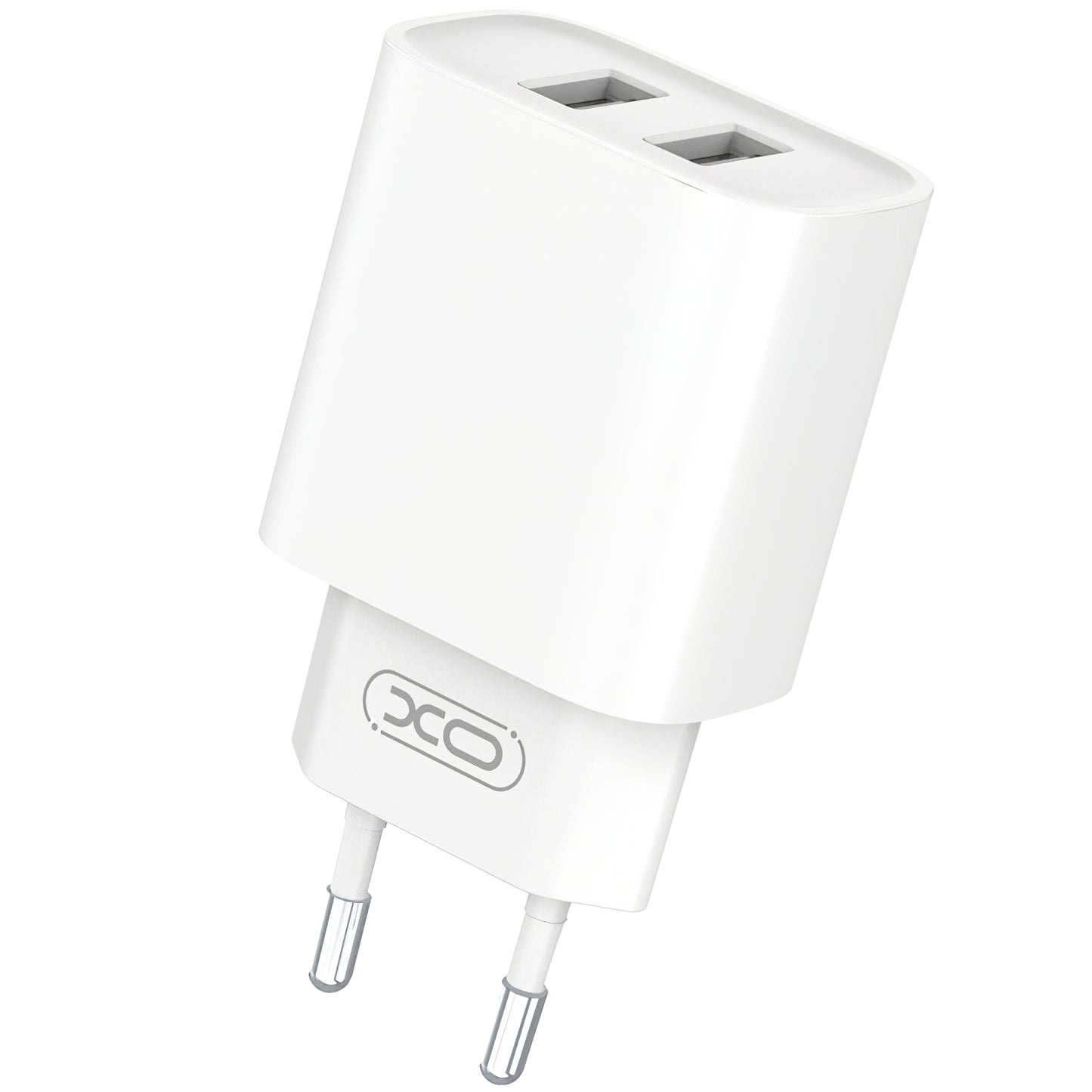 Φορτιστής δικτύου με καλώδιο Lightning XO Design CE02C, 10.5W, 2.1A, 2 x USB-A, Λευκό 