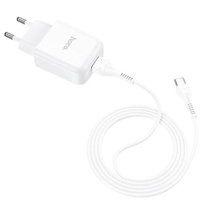 Φορτιστής δικτύου με καλώδιο USB-C HOCO N2, 10W, 2.1A, 1 x USB-A, λευκό 