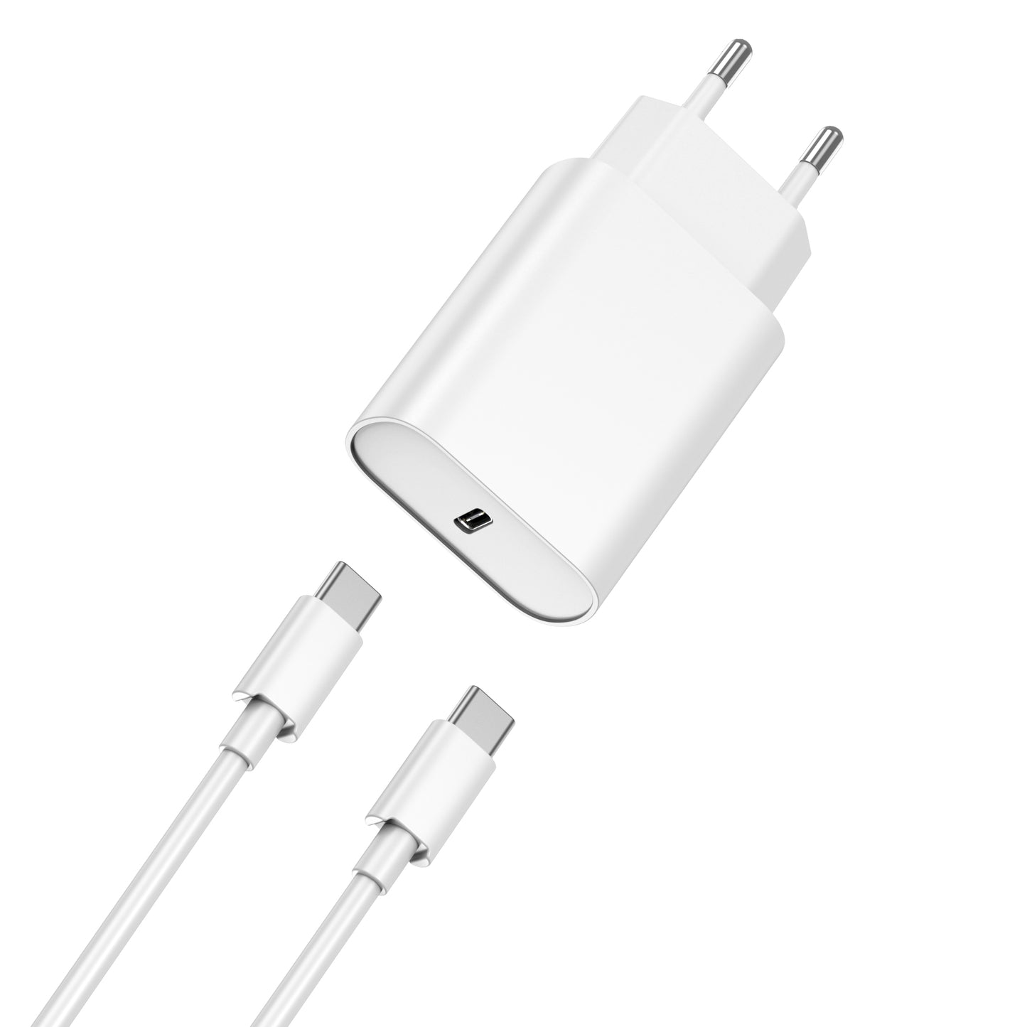 WiWu Wi-U001, 20W, 3A, 1 x USB-C, 1 x USB-C, Λευκό 