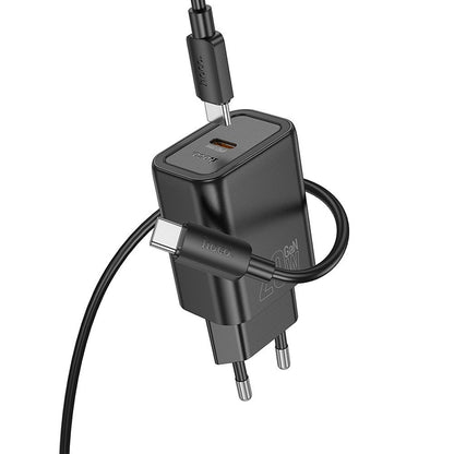 Φορτιστής Δικτύου με Καλώδιο USB-C HOCO N60, 20W, 3A, 1 x USB-C, Μαύρο
