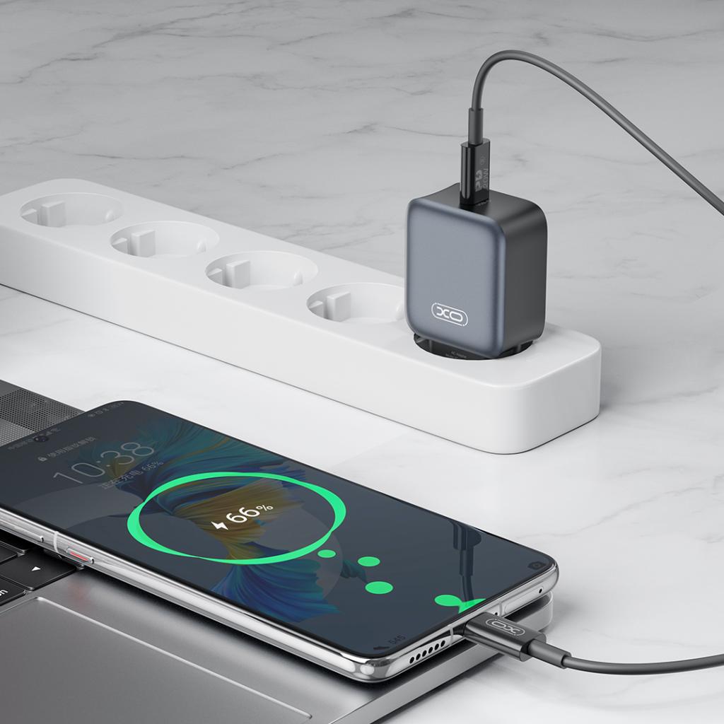 Φορτιστής Δικτύου με Καλώδιο Lightning XO Design L155, 30W, 3A, 1 x USB-C, Μαύρο