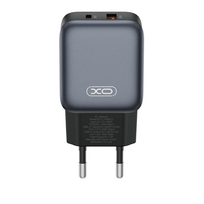 Φορτιστής Δικτύου με Καλώδιο USB-C XO Design L154, 20W, 3A, 1 x USB-A - 1 x USB-C, Μαύρο