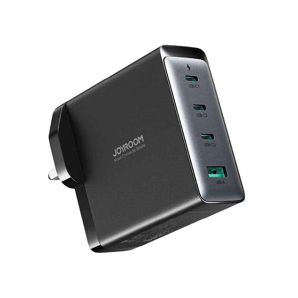 Φορτιστής Δικτύου με Καλώδιο USB-C Joyroom JR-TCG05UK, 140W, 5A, 1 x USB-A - 3 x USB-C, UK, Μαύρο