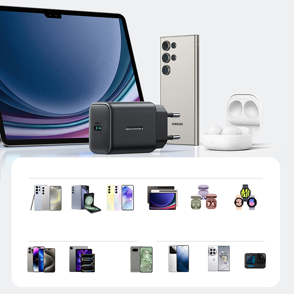 Φορτιστής Δικτύου με Καλώδιο USB-C Joyroom JR-TCF23, 25W, 3A, 1 x USB-C, Μαύρο
