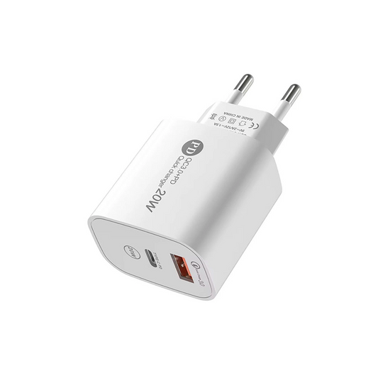 Φορτιστής Δικτύου με Καλώδιο USB-C A6MaxL, 20W, 3A, 1 x USB-A - 1 x USB-C, Λευκό