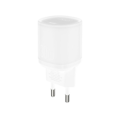 Φορτιστής Δικτύου με Καλώδιο USB-C XO Design L150, 30W, 3A, 1 x USB-C, Λευκό