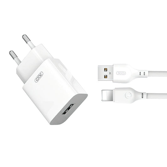 Network Charger with Lightning Cable XO Design L99, 12W, 2.4A, 1 x USB-A, White