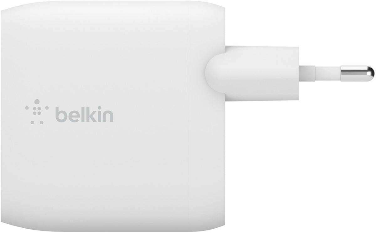 Φορτιστής Δικτύου με Καλώδιο USB-C Belkin BoostCharge Dual, 24W, 2.4A, 2 x USB-A, Λευκό WCE001vf1MWH