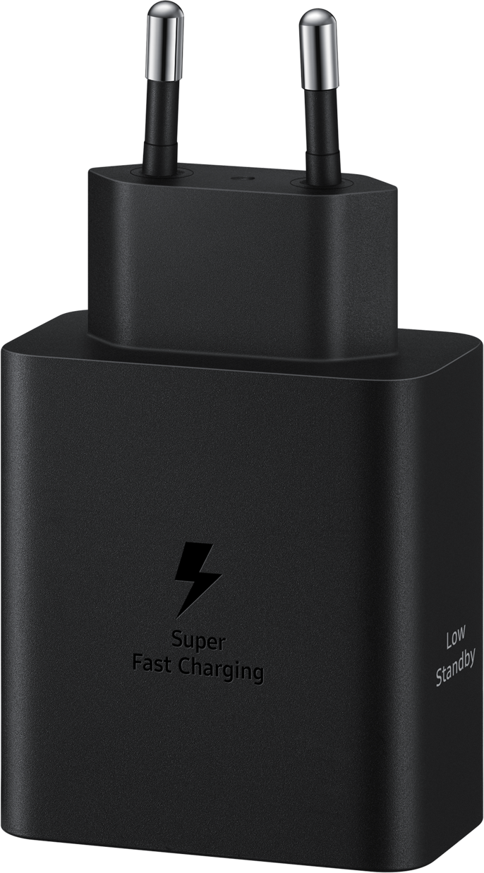 Φορτιστής δικτύου Samsung με καλώδιο USB-C, 50W, 3A, 2 x USB-C, μαύρο EP-T5020XBEGEU