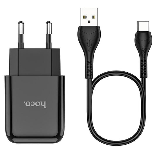 Φορτιστής Δικτύου με Καλώδιο USB-C HOCO N2, 10W, 2A, 1 x USB-A, Μαύρο