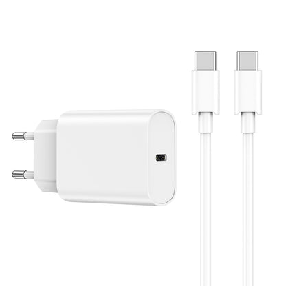 WiWu Wi-U001, 20W, 3A, 1 x USB-C, 1 x USB-C, Λευκό 